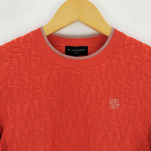 セントアンドリュース St. Andrews 14Gスクエアロゴジャガードクルーネックニットプルオーバー レディース import:S