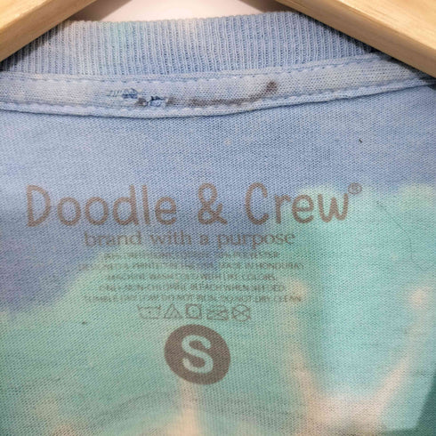 Doodle & Crew タイダイ柄 両面犬プリント ショートスリーブクルーネックTシャツ メンズ import:S