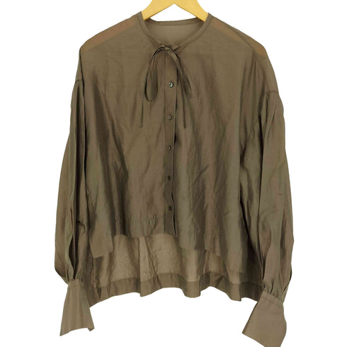 サロンアダムエロペ SALON adam et rope リヨセル混 リボン L/S ノーカラー ブラウス レディース FREE