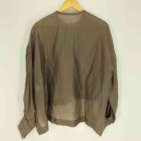サロンアダムエロペ SALON adam et rope リヨセル混 リボン L/S ノーカラー ブラウス レディース FREE