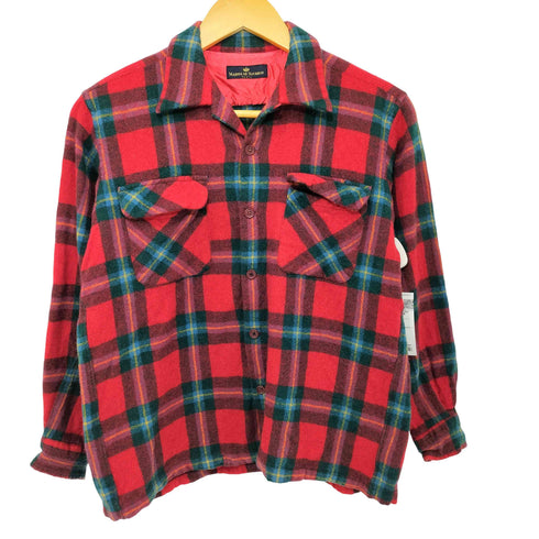 MARINA DE BOURBON チェック柄 ウール混 ロングスリーブシャツ レディース import:M