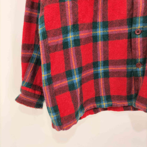 MARINA DE BOURBON チェック柄 ウール混 ロングスリーブシャツ レディース import:M