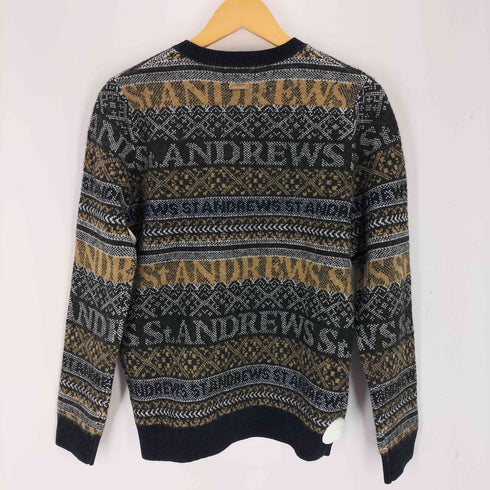 セントアンドリュース St. Andrews ノルディック柄ロゴジャガード クルーネックニット メンズ import:L