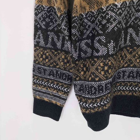 セントアンドリュース St. Andrews ノルディック柄ロゴジャガード クルーネックニット メンズ import:L