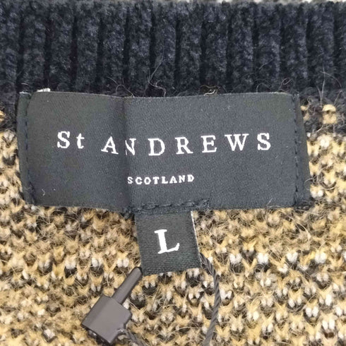 セントアンドリュース St. Andrews ノルディック柄ロゴジャガード クルーネックニット メンズ import:L