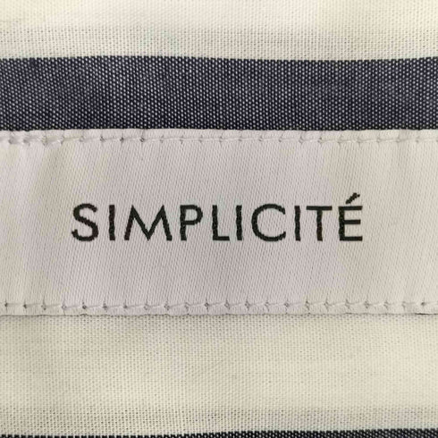 シンプリシテェ SIMPLICITE ストライプバンドカラーシャツワンピース レディース