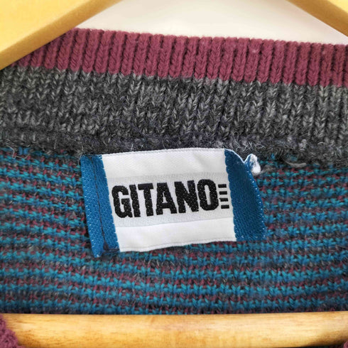 ジターノ GitaNo マルチカラー クルーネック 3Dニット メンズ