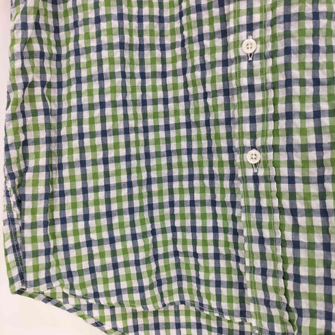 ザシャーキーズギャラリー THE SHARKEYS GALLERY シアサッカー ギンガムチェック 半袖ボタンダウンシャツ メンズ JPN:M