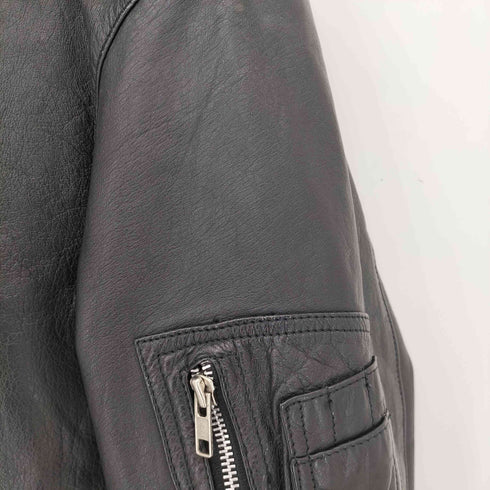 エヒテス レーダァ ECHTES LEDER 本革 リブニット ジップアップジャケット メンズ 52