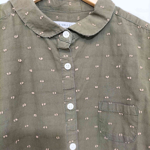 サンバレー Sun Valley ラウンドカラーシャツ 丸襟 ちびポケット レディース