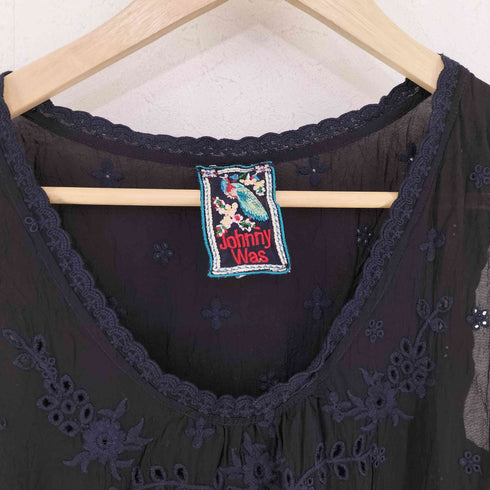 JOHNNY WAS 刺繍 レーヨン ノースリーブワンピース レディース import:S