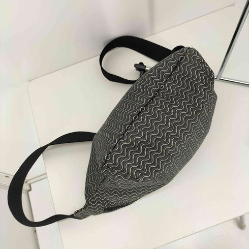 ザネラート ZANELLATO イタリア製 MARSUPIO BLANDINE ウェーブ ストライプ ボディバッグ レディース