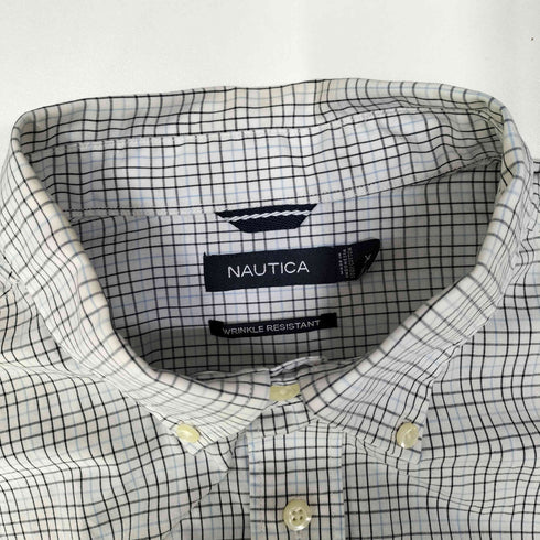 ノーティカ NAUTICA ロゴ刺繍 チェック L/S ボタンダウンシャツ メンズ import:XL