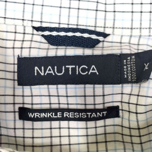 ノーティカ NAUTICA ロゴ刺繍 チェック L/S ボタンダウンシャツ メンズ import:XL