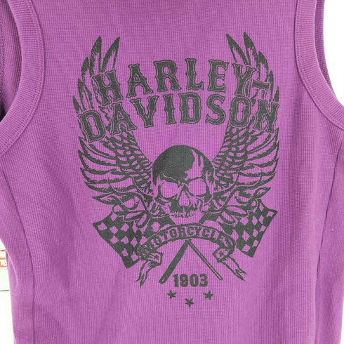 ハーレーダビッドソン HARLEY-DAVIDSON HARLEY DAVIDSON 1903 スカル 両面プリント スタッズ ノースリーブ プルオーバー パーカー レディース 1W