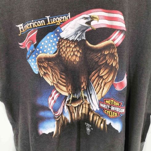 ハーレーダビッドソン HARLEY-DAVIDSON 80S 1988コピーライト 3D EMBLEM イーグルプリントTシャツ メンズ import:L