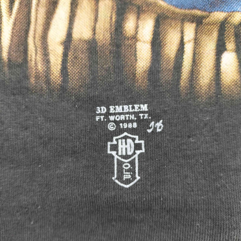 ハーレーダビッドソン HARLEY-DAVIDSON 80S 1988コピーライト 3D EMBLEM イーグルプリントTシャツ メンズ import:L