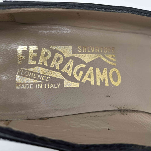サルヴァトーレフェラガモ Salvatore Ferragamo イタリア製 素材切替 ヒール スクエアトゥ パンプス レディース 5 1/2