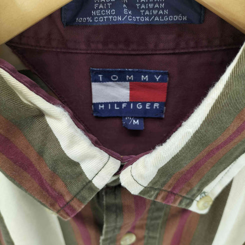 トミーヒルフィガー TOMMY HILFIGER 90s-00s ストライプ柄 ボタンダウンシャツ メンズ JPN:M