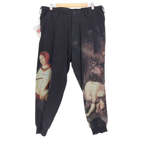 ヨウジヤマモトプールオム Yohji Yamamoto POUR HOMME 24SS A-NIGHTMARE RIBBED HEM PANTS ナイトメア リブ ヘム パンツ メンズ JPN:2