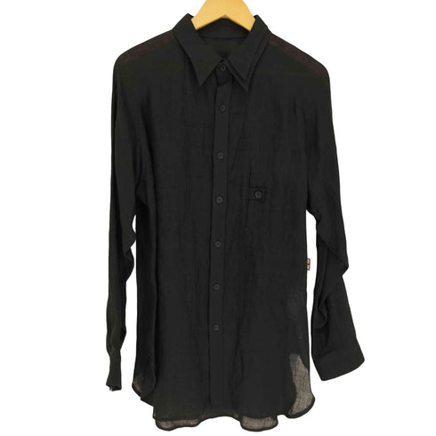 ヨウジヤマモトプールオム Yohji Yamamoto POUR HOMME 24SS Double Left Collar Placket Blouse ダブル レフト カラー プラケット ブラウス シャツ メンズ JPN:2