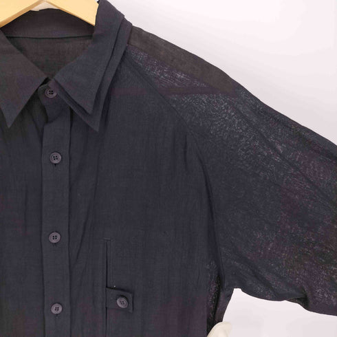 ヨウジヤマモトプールオム Yohji Yamamoto POUR HOMME 24SS Double Left Collar Placket Blouse ダブル レフト カラー プラケット ブラウス シャツ メンズ JPN:2