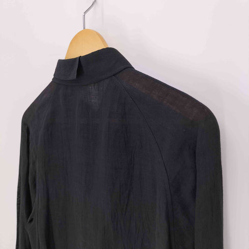 ヨウジヤマモトプールオム Yohji Yamamoto POUR HOMME 24SS Double Left Collar Placket Blouse ダブル レフト カラー プラケット ブラウス シャツ メンズ JPN:2