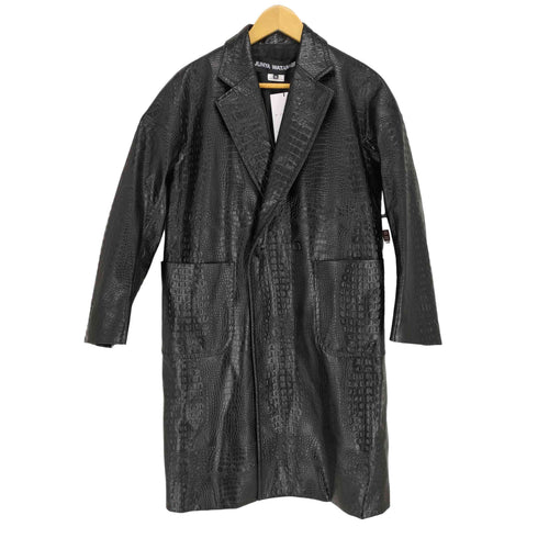 ジュンヤワタナベコムデギャルソン JUNYA WATANABE COMME des GARCONS AD2024 24AW エンボス加工 フェイクレザーコート レディース XS