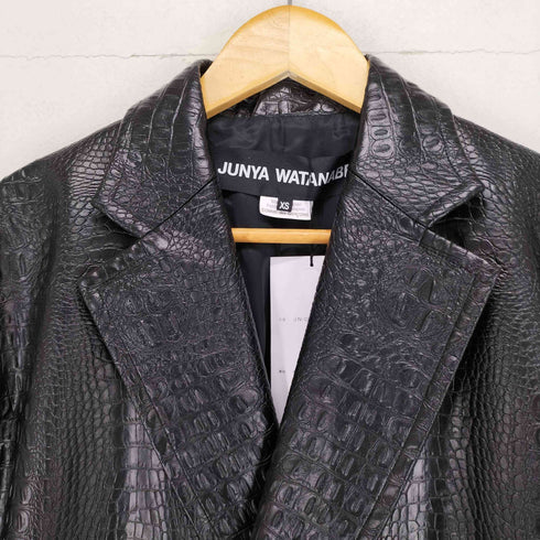 ジュンヤワタナベコムデギャルソン JUNYA WATANABE COMME des GARCONS AD2024 24AW エンボス加工 フェイクレザーコート レディース XS