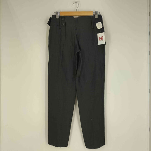ヨウジヤマモト Yohji Yamamoto HIGH TWISTED GABARDINE LOW-RISE BELTED PANTS ハイ ツイスト ギャバジン ローライズ ベルト パンツ レディース JPN:2