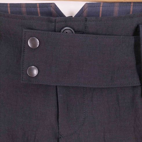ヨウジヤマモト Yohji Yamamoto HIGH TWISTED GABARDINE LOW-RISE BELTED PANTS ハイ ツイスト ギャバジン ローライズ ベルト パンツ レディース JPN:2