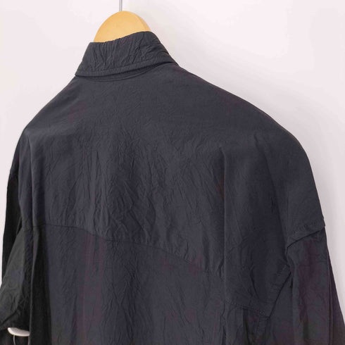 ヨウジヤマモト Yohji Yamamoto ASYMMETRY GATHER アシンメトリー ギャザー キュプラ コットン ロング シャツ ワンピース レディース JPN:1