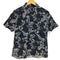 エディーバウアー Eddie Bauer ハイビスカス リーフ 総柄 リネン混 B.D S/S アロハ シャツ メンズ import:M