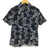 エディーバウアー Eddie Bauer ハイビスカス リーフ 総柄 リネン混 B.D S/S アロハ シャツ メンズ import:M