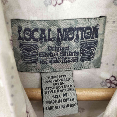 ローカルモーション local motion 韓国製 ハイビスカス ドット ストライプ S/S アロハ シャツ メンズ import:M