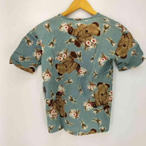 カネコイサオ KANEKO ISAO WONDERFUL WORLD 総柄 テディベア Uネック Tシャツ レディース
