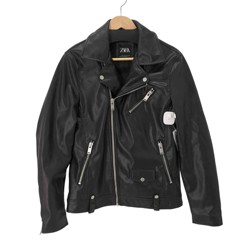 ザラ ZARA フェイクレザーダブルライダースジャケット メンズ JPN:M