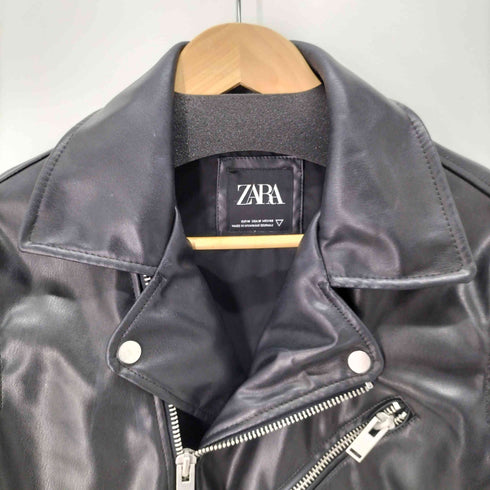 ザラ ZARA フェイクレザーダブルライダースジャケット メンズ JPN:M