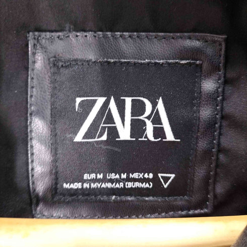 ザラ ZARA フェイクレザーダブルライダースジャケット メンズ JPN:M