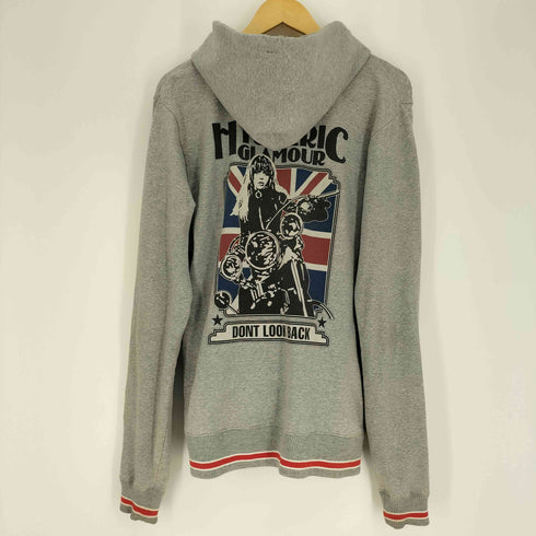 ヒステリックグラマー HYSTERIC GLAMOUR DONT LOOK BACK UK バイク ヒスガール プリント ジップアップ パーカー メンズ JPN:L