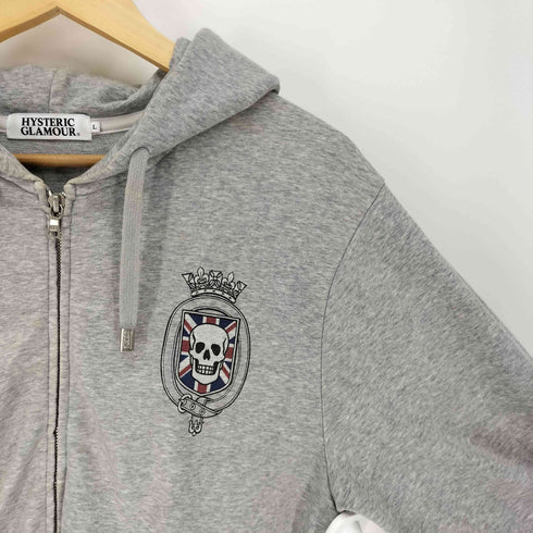 ヒステリックグラマー HYSTERIC GLAMOUR DONT LOOK BACK UK バイク ヒスガール プリント ジップアップ パーカー メンズ JPN:L