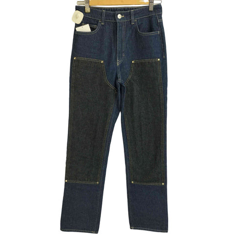 エイチアンドエム H&M 25SS Straight Regular Jeans ダブルニー ストレート デニムパンツ レディース EUR:34
