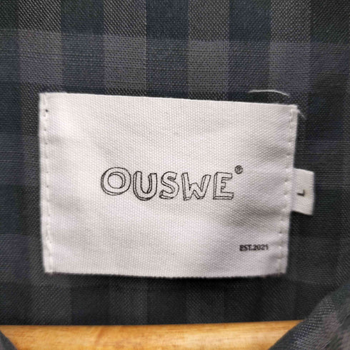OUSWE コットンポリ ブロックチェックシャツ メンズ JPN:L
