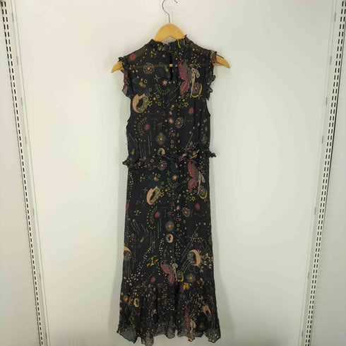 ザラ ZARA 星座柄 ムーンプリント ノースリ フリルワンピース レディース import:S