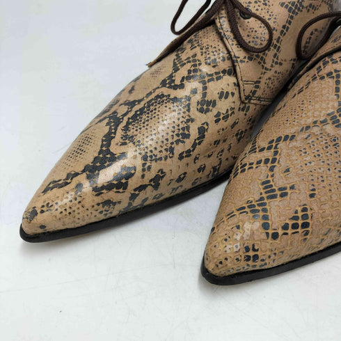 JOHNSONS THE MODERN OUTFITTERS 英国製 レオパード レザー シューズ メンズ UK:8
