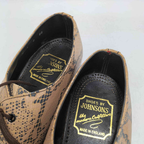 JOHNSONS THE MODERN OUTFITTERS 英国製 レオパード レザー シューズ メンズ UK:8