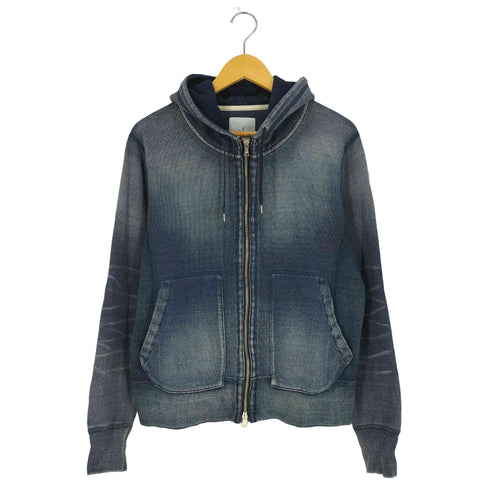 BLUEY SAND&SALT&SUN インディゴ エルボーパッチ ダブルジップパーカー メンズ JPN:1
