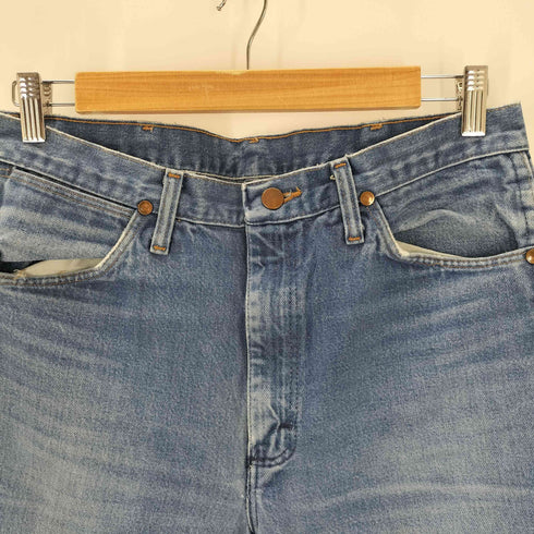 ラングラー Wrangler USA製 レザーパッチ ストレートデニムパンツ メンズ 34×34
