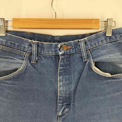 ラングラー Wrangler USA製 935NAV レザーパッチ デニムパンツ メンズ 34×32