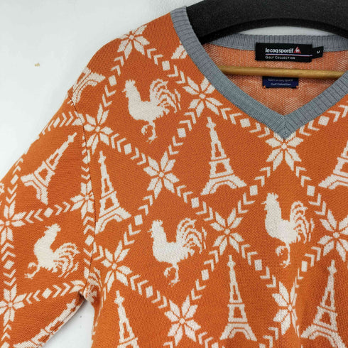 ルコック スポルティフ le coq sportif 総柄Vネックニット レディース JPN:M